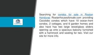 Condos for Sale in Roatan Honduras Roatanhousesforsale.com