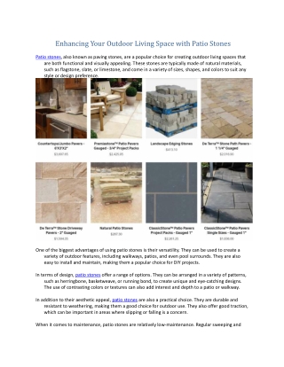 Enhancing Your Outdoor Living Space with Patio Stones