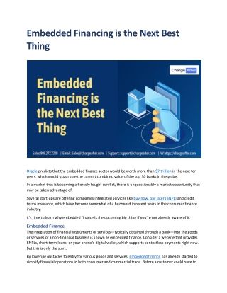 Embedded Financing is the Next Best Thing