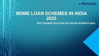 MSME Loan Schemes in India 2023