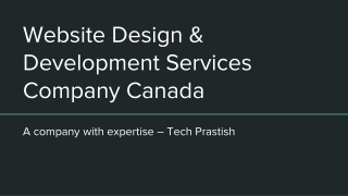 Website Design & Development Services Company in Canada Tech Pratish