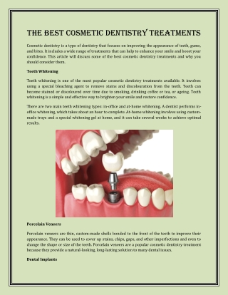 The Best Cosmetic Dentistry Treatments