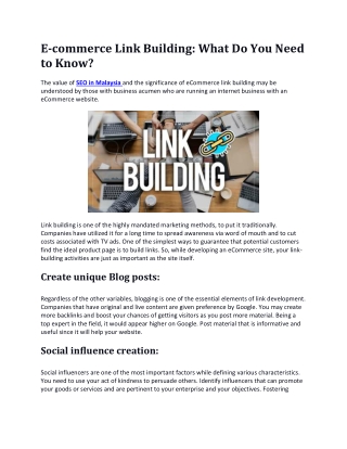 E-commerce Link Building: What Do You Need to Know?