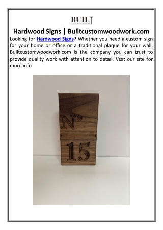 Hardwood Signs | Builtcustomwoodwork.com