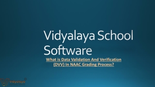 What is Data Validation And Verification (DVV) In NAAC Grading Process