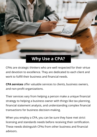 Why Use a CPA?