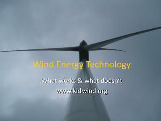 Wind Energy Technology