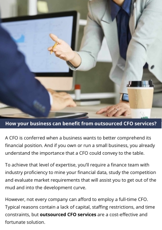 How your business can benefit from outsourced CFO services?