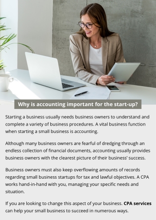 Why is accounting important for the start-up?