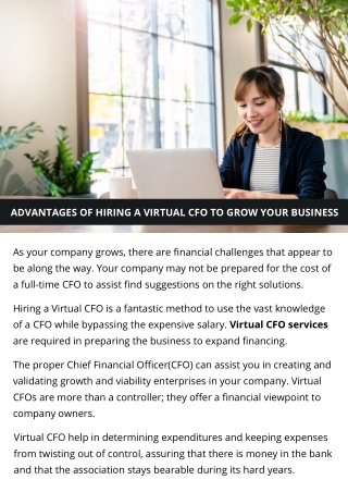 ADVANTAGES OF HIRING A VIRTUAL CFO TO GROW YOUR BUSINESS