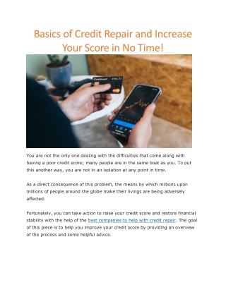 Best companies to help with credit repair