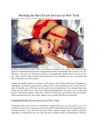 Booking the Best Escort Services in New York