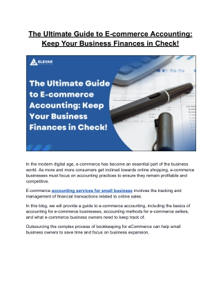 The Ultimate Guide to E-commerce Accounting Keep Your Business Finances in Check