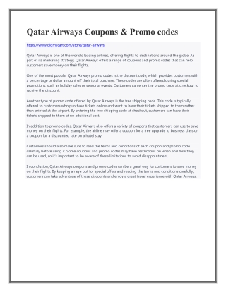 Qatar Airways Coupons