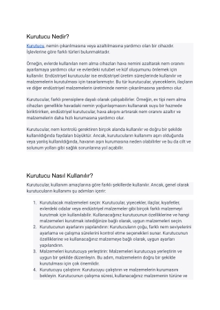 Kurutucu Nedir