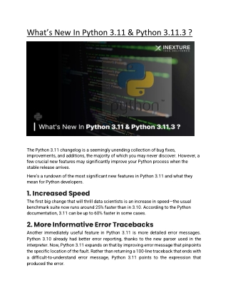 What’s New In Python 3.11 & Python 3.11.3?