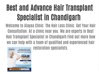 Best and Advance Hair Transplant Specialist in Chandigarh