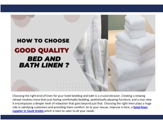 How to Choose Good Quality Bed and Bath Linen?