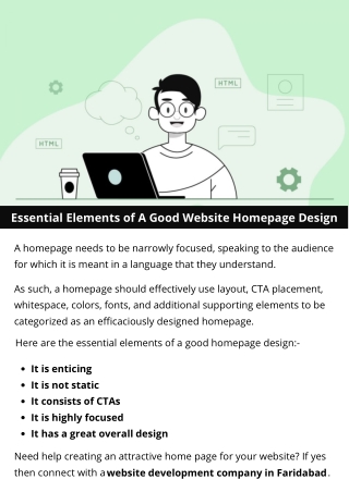 Essential Elements of A Good Website Homepage Design