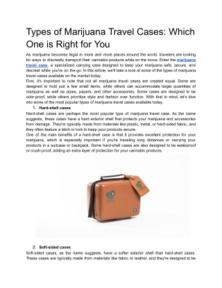 Types of Marijuana Travel Cases_ Which One is Right for You