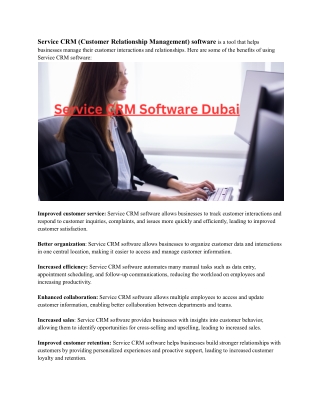 Service CRM Software Dubai
