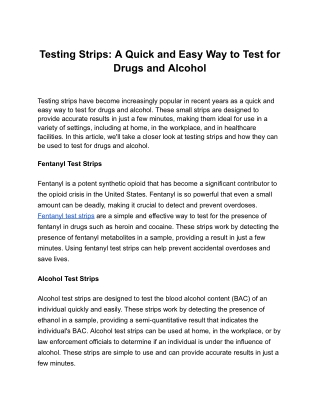 Testing Strips_ A Quick and Easy Way to Test for Drugs and Alcohol