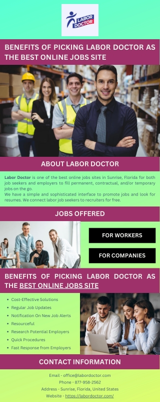 Benefits of Picking Labor Doctor as the Best Online Jobs Site