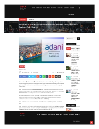 indiabiz-live-adani-ports-shares-are-under-scrutiny-as-an-adani-group-business-begins-a-debt-buyout-