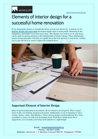 Interior design for a successful home renovation