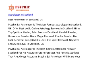Astrologer In Scotland