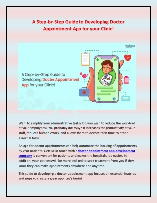 A Step-by-Step Guide to Developing Doctor Appointment App for your Clinic