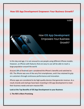 How iOS App Development Empowers Your Business Growth