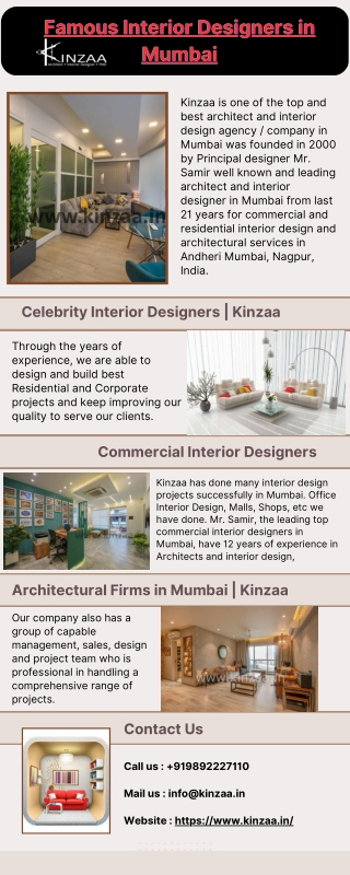 Famous Interior Designers in Mumbai-Best architect in Mumbai-Kinzaa