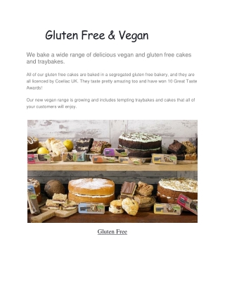 Wholesale Gluten Free Cake & Vegan Cake - The Handmade Cake Company