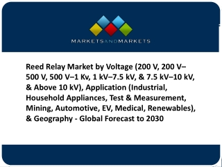 Reed Relay Market Trends & Opportunities with Forecast 2022-2030