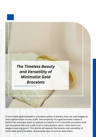 Upgrade Your Style with Timeless Minimalist Gold Bracelets