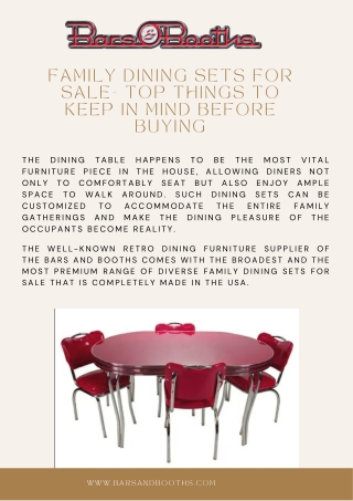 Family Dining Sets for Sale- Top Things to Keep In Mind before Buying