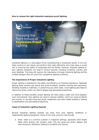 How to choose the right industrial explosion proof lighting