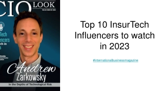 Top 10 InsurTech Influencers to watch in 2023