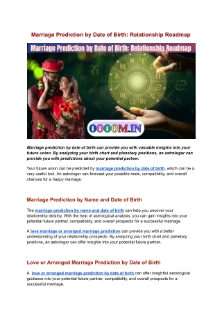 Marriage Prediction by Date of Birth_ Relationship Roadmap