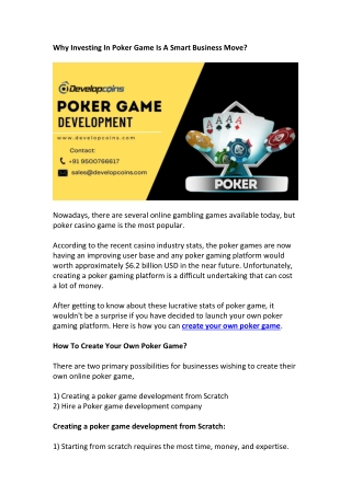 Poker Game Development Services