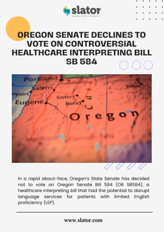 Oregon Senate Declines to Vote on Controversial Healthcare Interpreting Bill SB 584