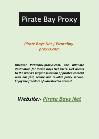 Pirate Bays Net