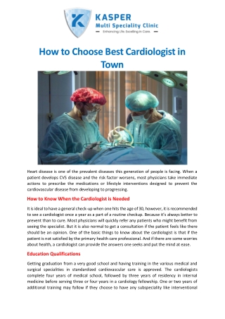 How to Choose Best Cardiologist in Town