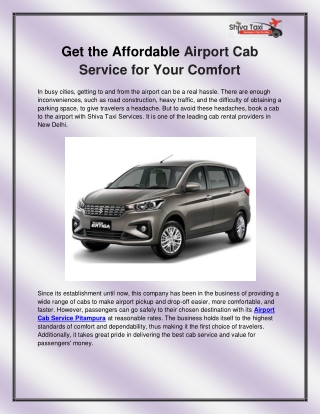 Airport Cab Service Pitampura