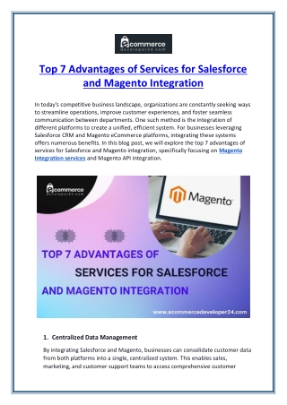 Top 7 Advantages of Services for Salesforce and Magento Integration