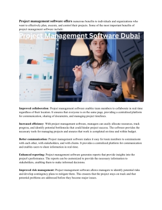 Project Management Software Dubai