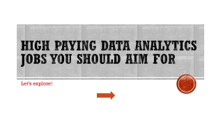 High Paying Data Analytics Jobs you should aim for