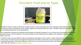 Provident Fund And Its Types