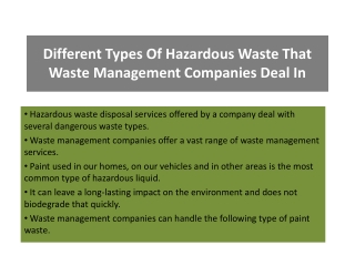 Different Types Of Hazardous Waste That Waste Management Companies Deal In